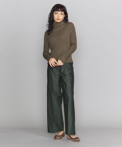 BEAUTY&YOUTH UNITED ARROWS（ビューティーアンドユースユナイテッドアローズ）の「BY リブスリットスリーブハイネックニットプルオーバー -ウォッシャブル-（ニット/セーター・レディース・ベージュ/オリーブ/オフホワイト/ブラック・FREE）」の4枚目の写真