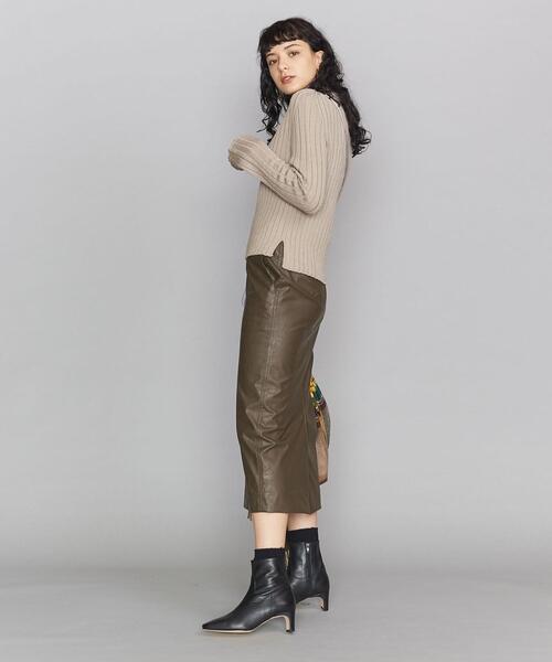 BEAUTY&YOUTH UNITED ARROWS（ビューティーアンドユースユナイテッドアローズ）の「BY リブスリットスリーブハイネックニットプルオーバー -ウォッシャブル-（ニット/セーター・レディース・ベージュ/オリーブ/オフホワイト/ブラック・FREE）」の5枚目の写真