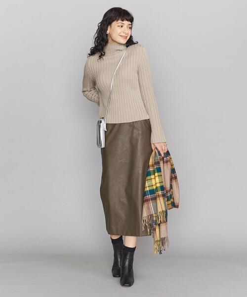 BEAUTY&YOUTH UNITED ARROWS（ビューティーアンドユースユナイテッドアローズ）の「BY リブスリットスリーブハイネックニットプルオーバー -ウォッシャブル-（ニット/セーター・レディース・ベージュ/オリーブ/オフホワイト/ブラック・FREE）」の10枚目の写真