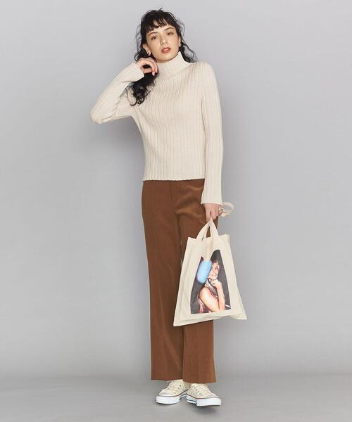 BEAUTY&YOUTH UNITED ARROWS（ビューティーアンドユースユナイテッドアローズ）の「BY リブスリットスリーブハイネックニットプルオーバー -ウォッシャブル-（ニット/セーター・レディース・ベージュ/オリーブ/オフホワイト/ブラック・FREE）」の9枚目の写真