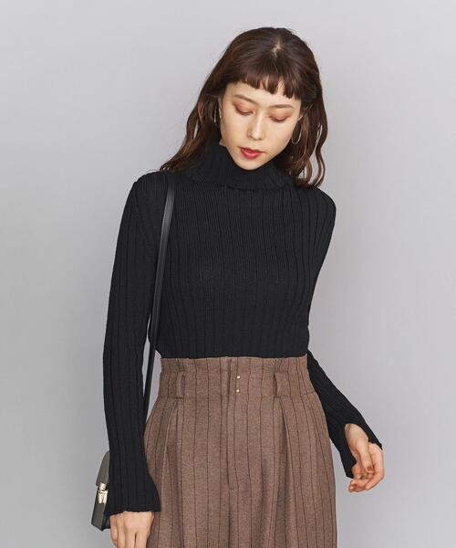 BEAUTY&YOUTH UNITED ARROWS（ビューティーアンドユースユナイテッドアローズ）の「BY リブスリットスリーブハイネックニットプルオーバー -ウォッシャブル-（ニット/セーター・レディース・ベージュ/オリーブ/オフホワイト/ブラック・FREE）」の22枚目の写真