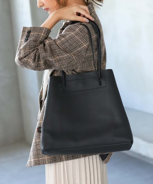 Edit Sheen（エディットシーン）の「ショルダー2wayA4トート（トートバッグ・レディース・ブラック/モカ・FREE）」の11枚目の写真