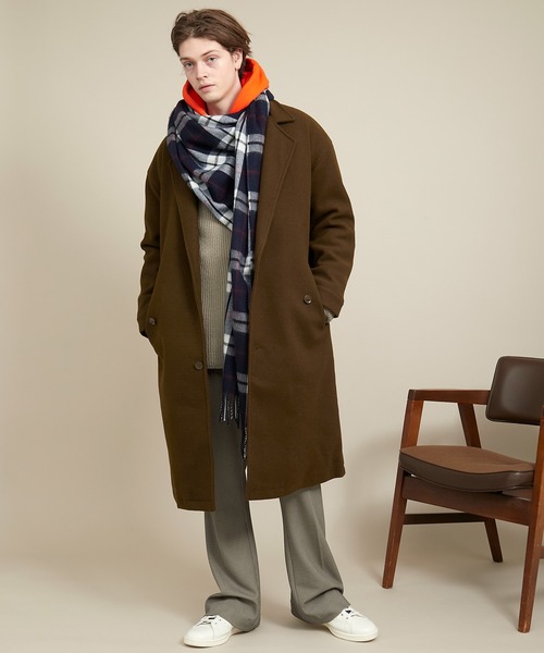 ビーバーメルトン オーバーサイズ ロングシングルチェスターコート