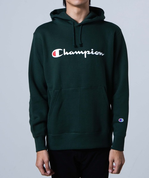 Champion(チャンピオン)の「WEGO/Champion 起毛ロゴプルパーカー(パーカー・メンズ・ホワイト/ブラック/ダークグリーン・LARGE/MEDIUM)」の14枚目の写真