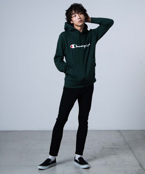 Champion(チャンピオン)の「WEGO/Champion 起毛ロゴプルパーカー(パーカー・メンズ・ホワイト/ブラック/ダークグリーン・LARGE/MEDIUM)」の11枚目の写真