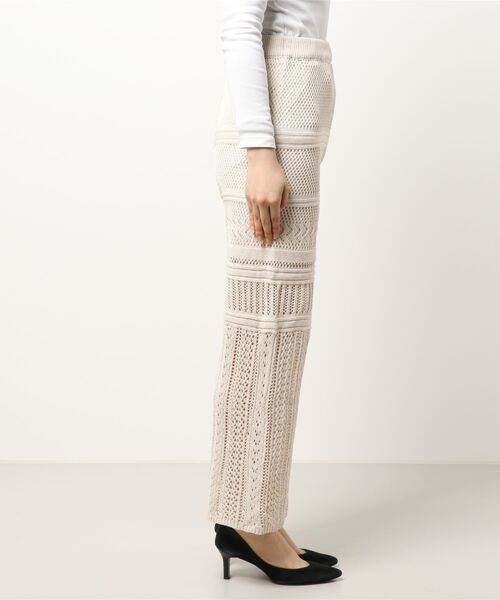 RASVOA（ラスボア）の「【WEB限定】クロシェストレートパンツ（その他パンツ・レディース・アイボリー/ブラック・FREE）」の3枚目の写真