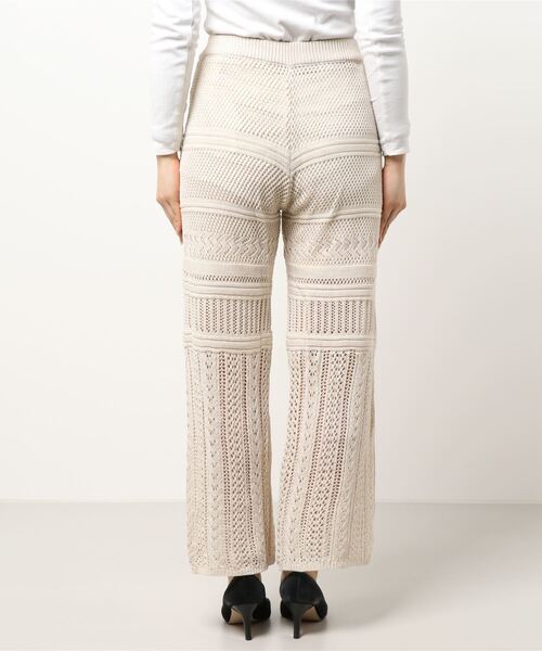 RASVOA（ラスボア）の「【WEB限定】クロシェストレートパンツ（その他パンツ・レディース・アイボリー/ブラック・FREE）」の4枚目の写真