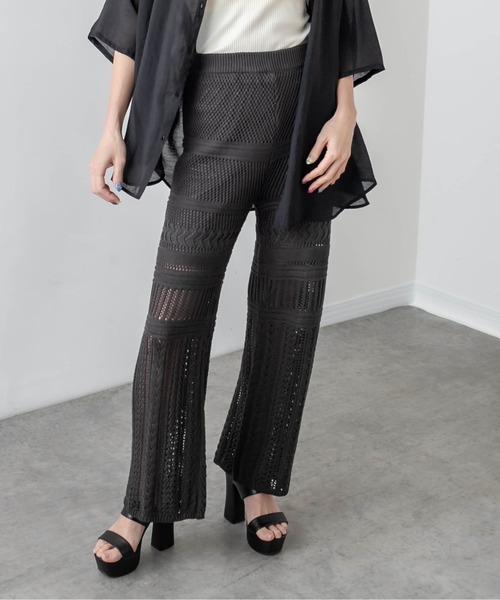 RASVOA（ラスボア）の「【WEB限定】クロシェストレートパンツ（その他パンツ・レディース・アイボリー/ブラック・FREE）」の13枚目の写真