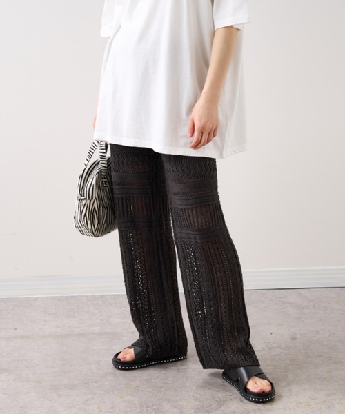 RASVOA（ラスボア）の「【WEB限定】クロシェストレートパンツ（その他パンツ・レディース・アイボリー/ブラック・FREE）」の11枚目の写真