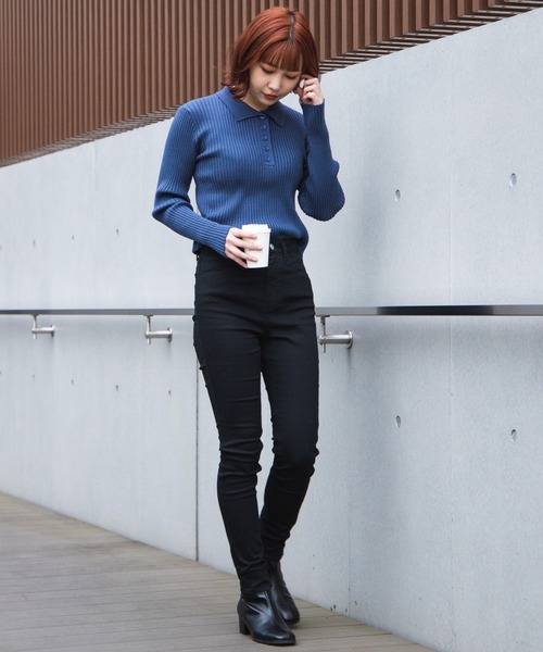 WEGO（ウィゴー）の「WEGO/【XS～Lサイズ】ハイウエストスキニーパンツ（デニムパンツ・レディース・インディゴブルー/ブラック/ダークインディゴブルー/ブラック系その他・MEDIUM/LARGE/SMALL/MEDIUM/TALL/X-SMALL）」の5枚目の写真