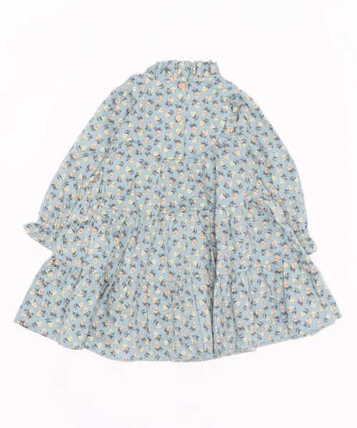 StompStamp（ストンプスタンプ）の「Coquette コケット　C131004 ｽﾀﾝﾄﾞﾌﾗﾜｰOP（ワンピース・キッズ・ブルー・100cm/80ｃｍ/120cm/130cm/110cm/90cm）」の2枚目の写真