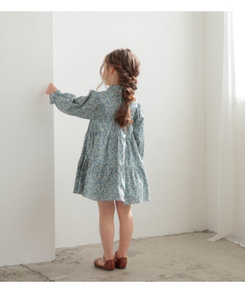 StompStamp（ストンプスタンプ）の「Coquette コケット　C131004 ｽﾀﾝﾄﾞﾌﾗﾜｰOP（ワンピース・キッズ・ブルー・100cm/80ｃｍ/120cm/130cm/110cm/90cm）」の6枚目の写真