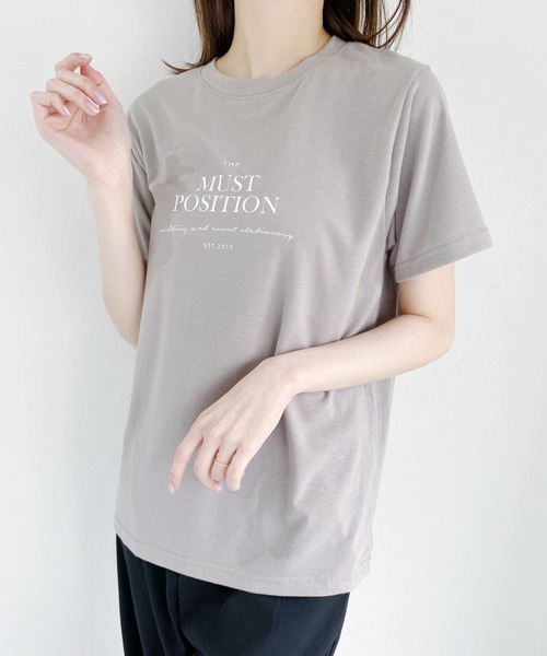 CLEA（クレア）の「center logo tee（Tシャツ/カットソー・レディース・ホワイト/ブラウン/グレイッシュベージュ・FREE）」の13枚目の写真