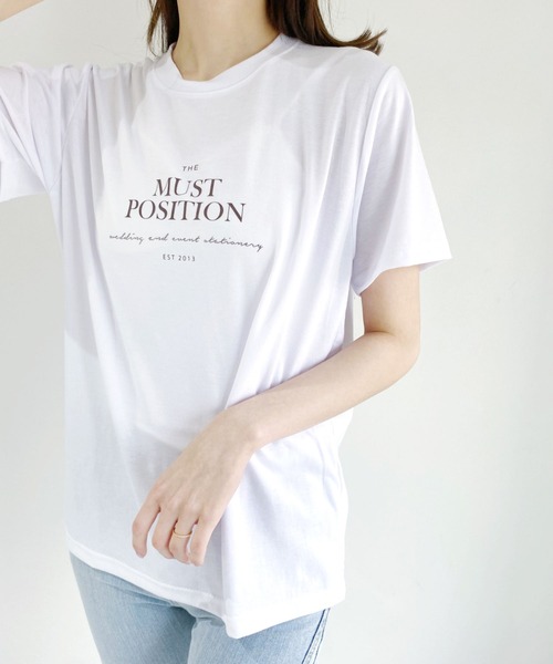 CLEA（クレア）の「center logo tee（Tシャツ/カットソー・レディース・ホワイト/ブラウン/グレイッシュベージュ・FREE）」の10枚目の写真