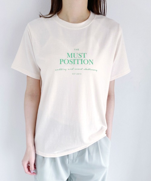 CLEA（クレア）の「center logo tee（Tシャツ/カットソー・レディース・ホワイト/ブラウン/グレイッシュベージュ・FREE）」の7枚目の写真