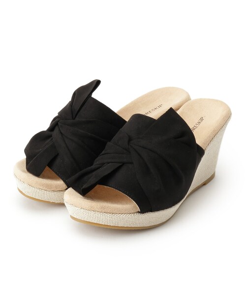 DRESKIP（ドレスキップ）の「◆ねじりリボンまが～るサンダル（サンダル・レディース・ブラック/グリーン/ブラウン系/ベージュ系・35/45/25）」の2枚目の写真