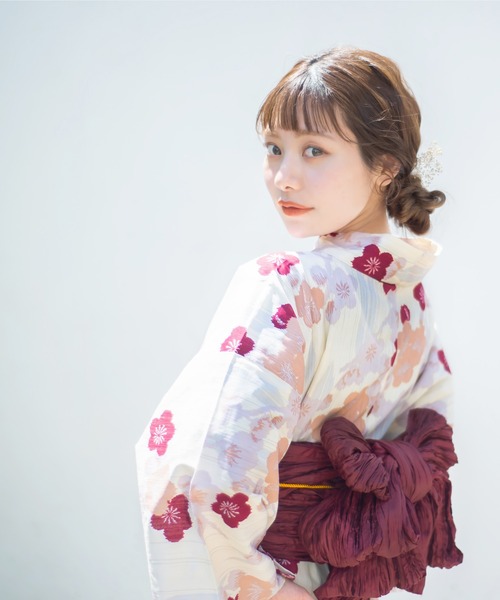 ♡utatane×maru♡ ウタタネ　コラボ　浴衣＆帯　2点セット utatane（ウタタネ）の「【maru × utatane】浴衣3点セット 矢絣