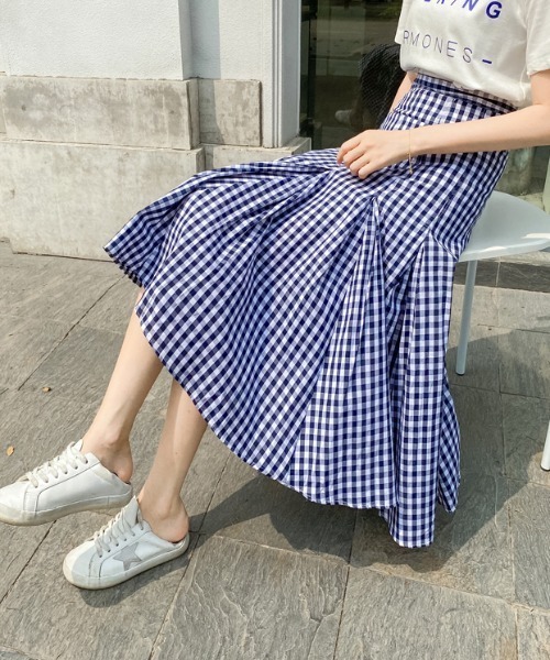 ABITOKYO（アビトーキョー）の「ギンガムチェックハイウエストフレア