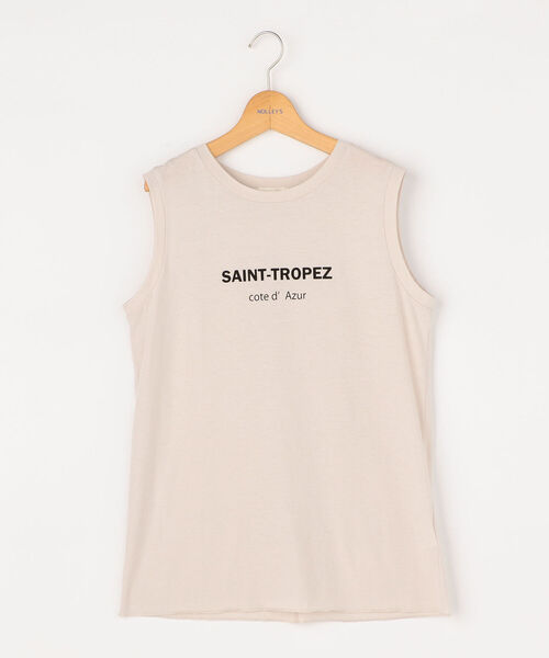 NOLLEY’S（ノーリーズ）の「ドライ天竺ノースリーブロゴTシャツ（Tシャツ/カットソー・レディース・オフホワイト/ブラック/ベージュ・FREE）」の11枚目の写真