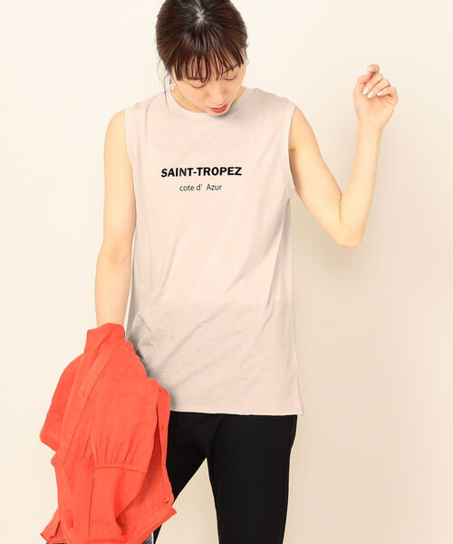 NOLLEY’S（ノーリーズ）の「ドライ天竺ノースリーブロゴTシャツ（Tシャツ/カットソー・レディース・オフホワイト/ブラック/ベージュ・FREE）」の17枚目の写真