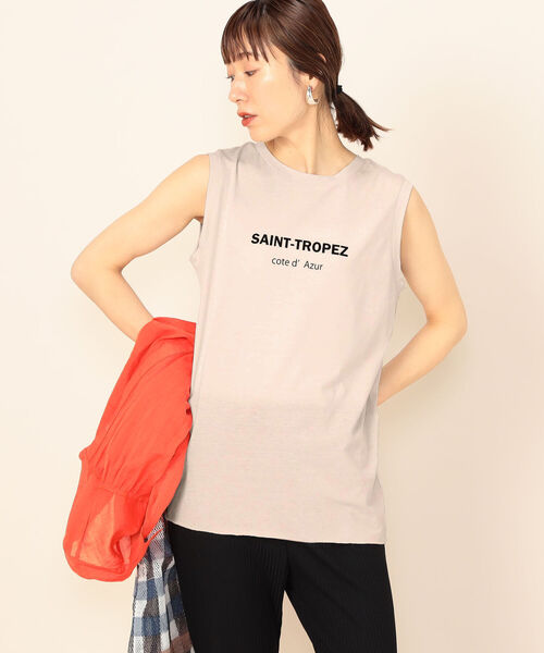 NOLLEY’S（ノーリーズ）の「ドライ天竺ノースリーブロゴTシャツ（Tシャツ/カットソー・レディース・オフホワイト/ブラック/ベージュ・FREE）」の18枚目の写真