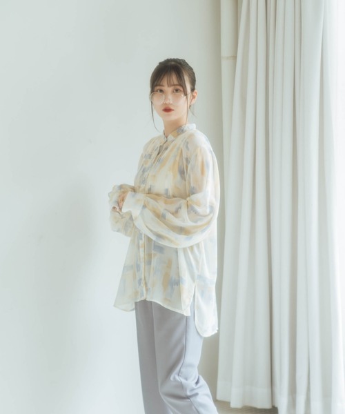 nemne store（ネンネストア）の「木漏れ日に光るシアードレスシャツ（シャツ/ブラウス・レディース・ホワイト/ライトブルー/イエロー/ブルー/ライトグリーン/アイボリー/モカ/その他1・フリー）」の14枚目の写真