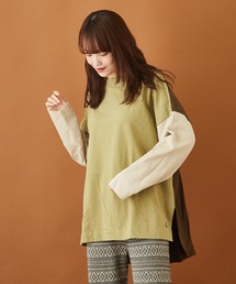 CUBE SUGAR（キューブシュガー）の「度詰天竺 サイドスリット 巾広 チュニック（Tシャツ/カットソー）」