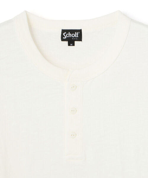 schott(ショット)の「【直営店限定】SS HENLEY NECK T-SHIRT/ヘンリーネック Tシャツ(Tシャツ/カットソー・メンズ・ホワイト/ブラック・MEDIUM/LARGE/X-LARGE/XX-LARGE)」の9枚目の写真