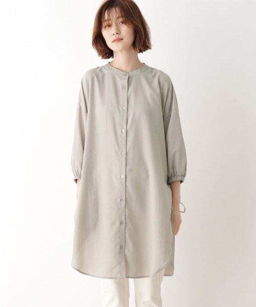 DRESKIP（ドレスキップ）の「◆サイドリボンゆるチュニックワンピース（チュニック・レディース・ブラック/オフホワイト/サンドベージュ・02/03）」の9枚目の写真