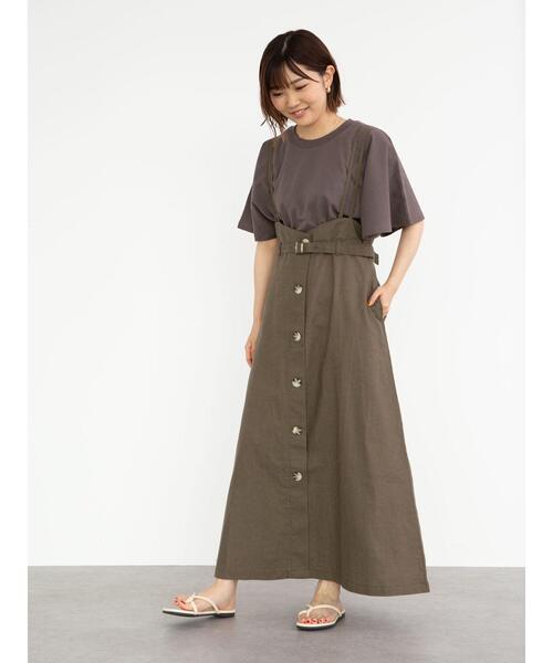 Sugar spoon（シュガースプーン）の「・SUGAR SPOON リネンベルトツキジャンスカ＊（スカート・レディース・チャコールグレー/ベージュ/カーキ/ネイビー・FREE）」の18枚目の写真