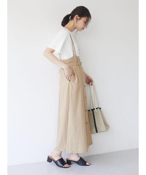 Sugar spoon（シュガースプーン）の「・SUGAR SPOON リネンベルトツキジャンスカ＊（スカート・レディース・チャコールグレー/ベージュ/カーキ/ネイビー・FREE）」の9枚目の写真
