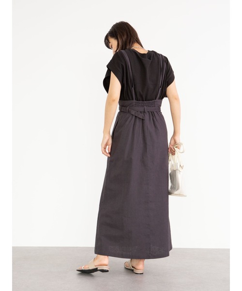 Sugar spoon（シュガースプーン）の「・SUGAR SPOON リネンベルトツキジャンスカ＊（スカート・レディース・チャコールグレー/ベージュ/カーキ/ネイビー・FREE）」の6枚目の写真