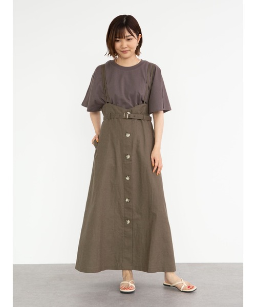 Sugar spoon（シュガースプーン）の「・SUGAR SPOON リネンベルトツキジャンスカ＊（スカート・レディース・チャコールグレー/ベージュ/カーキ/ネイビー・FREE）」の17枚目の写真