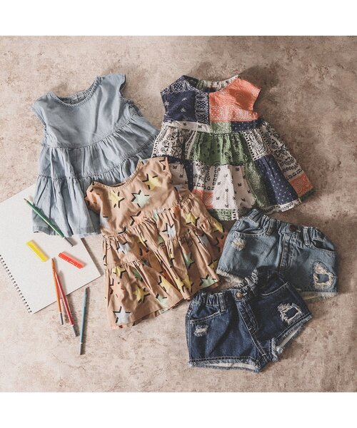 BREEZE（ブリーズ）の「3色3柄チュニック（チュニック・キッズ・ベージュ/サックスブルー/レインボー・90/100/110/80/140/120/130）」の4枚目の写真