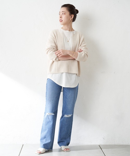 SHENERY（シーナリー）の「ダメージデニムパンツ（デニムパンツ・レディース・ブルー・38/36）」の8枚目の写真