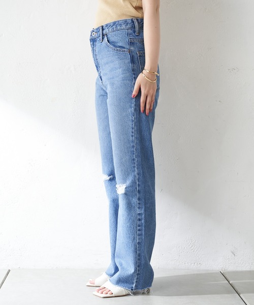 SHENERY（シーナリー）の「ダメージデニムパンツ（デニムパンツ・レディース・ブルー・38/36）」の15枚目の写真