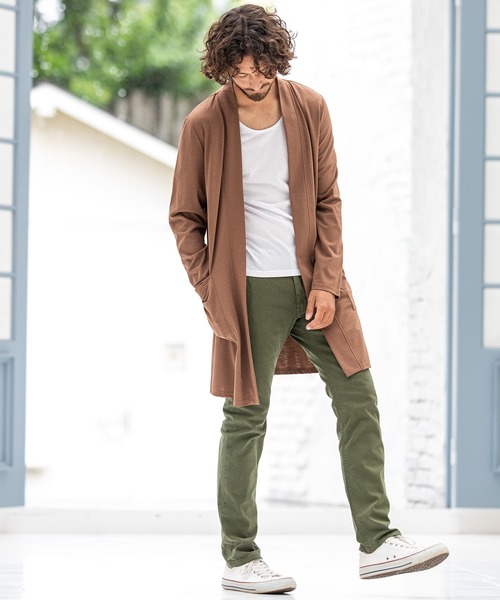 BOBSON(ボブソン)の「mp9263-phiten × BOBSON コラボ 後染め カラーパンツ(デニムパンツ・メンズ・グレー/オリーブ・1/5/4/2)」の4枚目の写真