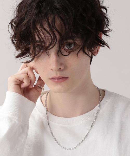 RAGEBLUE（レイジブルー）の「＜一部店舗限定＞パール/チェーンコンビネックレス/215298（ネックレス・メンズ・ホワイト/オフホワイト/その他1・FREE）」の4枚目の写真