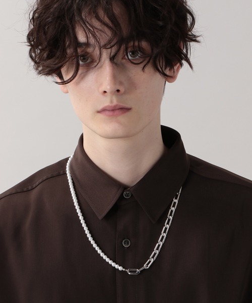 RAGEBLUE（レイジブルー）の「＜一部店舗限定＞パール/チェーンコンビネックレス/215298（ネックレス・メンズ・ホワイト/オフホワイト/その他1・FREE）」の12枚目の写真