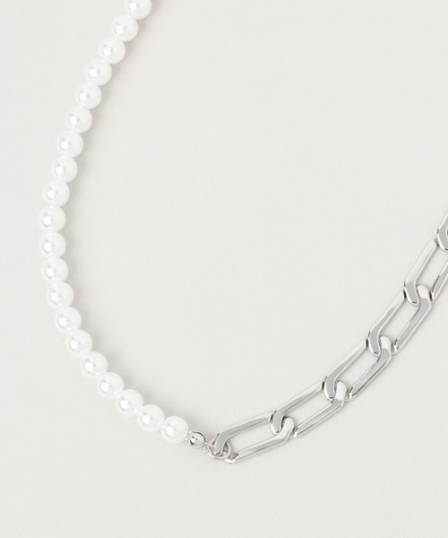 RAGEBLUE（レイジブルー）の「＜一部店舗限定＞パール/チェーンコンビネックレス/215298（ネックレス・メンズ・ホワイト/オフホワイト/その他1・FREE）」の8枚目の写真