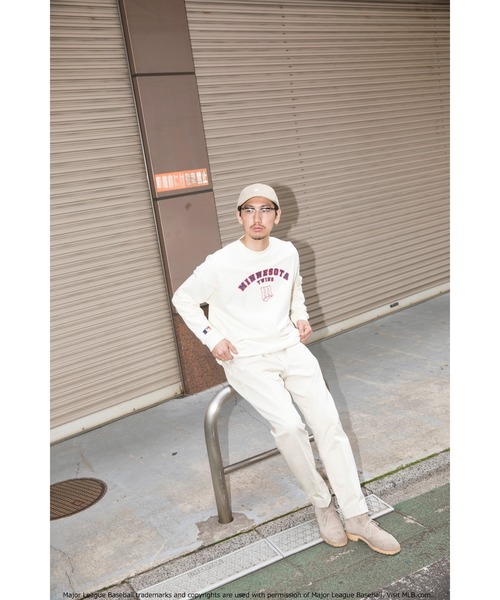 Munsingwear Grand-Slam（マンシングウェア　グランドスラム）の「MLB×Munsingwear クルーネックスウェットシャツ（スウェット・メンズ・ホワイト/ベージュ/ブラック・S/L/XL/M）」の4枚目の写真