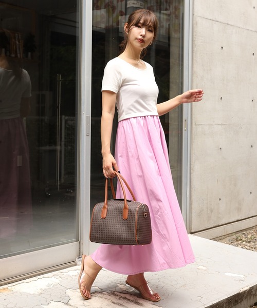 one after another NICE CLAUP（ワンアフターアナザーナイスクラップ）の「ビタミンカラーショートT（Tシャツ/カットソー・レディース・ブラック/パープル/オフホワイト/ピンク/イエロー/グリーン・フリー）」の8枚目の写真