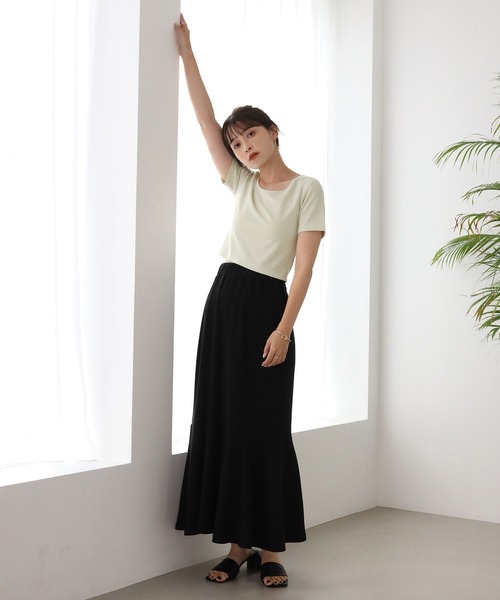 one after another NICE CLAUP（ワンアフターアナザーナイスクラップ）の「ビタミンカラーショートT（Tシャツ/カットソー・レディース・ブラック/パープル/オフホワイト/ピンク/イエロー/グリーン・フリー）」の16枚目の写真