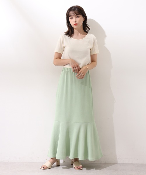 one after another NICE CLAUP（ワンアフターアナザーナイスクラップ）の「ビタミンカラーショートT（Tシャツ/カットソー・レディース・ブラック/パープル/オフホワイト/ピンク/イエロー/グリーン・フリー）」の18枚目の写真