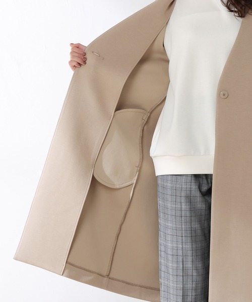 Honeys（ハニーズ）の「カラーレスロングコート（ノーカラーコート・レディース・ブラック/モカ/グレー系その他/ピンクベージュ/グレイッシュベージュ・LL/S/M/L）」の11枚目の写真