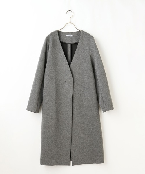 Honeys（ハニーズ）の「カラーレスロングコート（ノーカラーコート・レディース・ブラック/モカ/グレー系その他/ピンクベージュ/グレイッシュベージュ・LL/S/M/L）」の17枚目の写真
