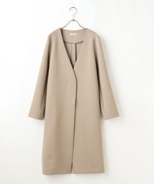 Honeys（ハニーズ）の「カラーレスロングコート（ノーカラーコート・レディース・ブラック/モカ/グレー系その他/ピンクベージュ/グレイッシュベージュ・LL/S/M/L）」の19枚目の写真