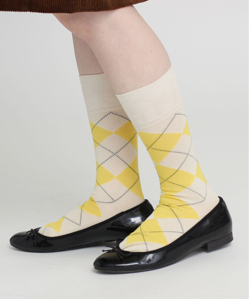 CHILD WOMAN（チャイルドウーマン）の「シルケット綿アーガイルミドルソックス（ソックス/靴下・レディース・レッド/アイボリー・FREE）」の8枚目の写真