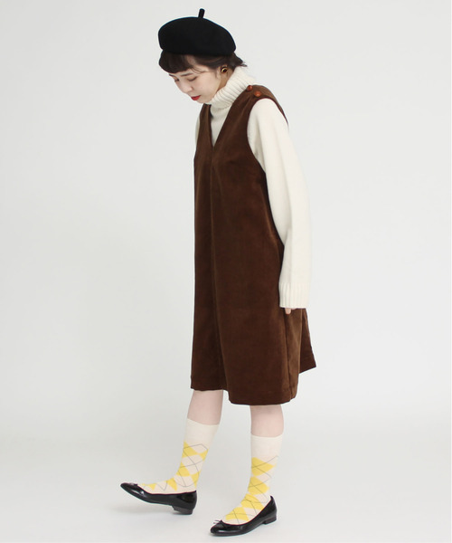 CHILD WOMAN（チャイルドウーマン）の「シルケット綿アーガイルミドルソックス（ソックス/靴下・レディース・レッド/アイボリー・FREE）」の3枚目の写真