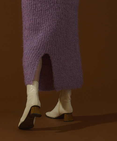 natural couture（ナチュラルクチュール）の「ウッドヒールデイリーブーツ（ブーツ・レディース・アイボリー/ブラック/ブラウン・MEDIUM/LARGE）」の14枚目の写真